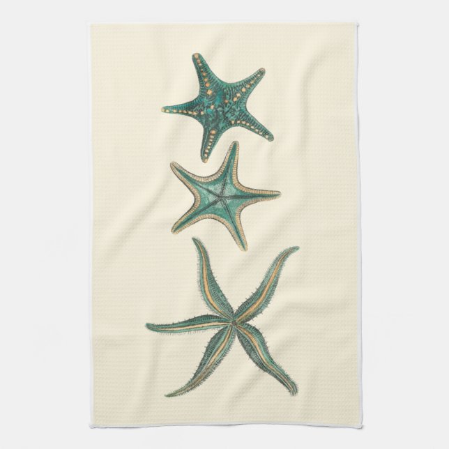 Aquamarine Triple Starfish Kitchen Towel (Vertical)