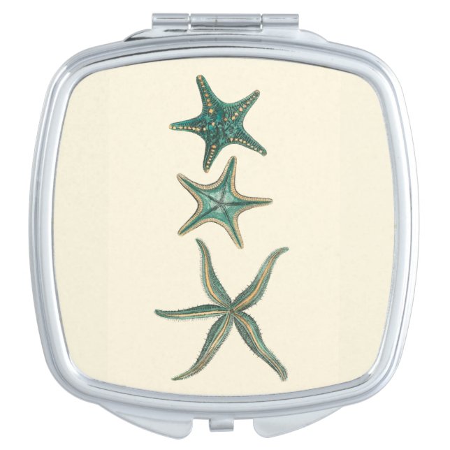 Aquamarine Triple Starfish Vanity Mirror (Front)