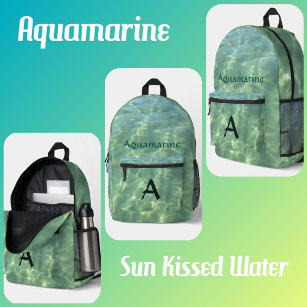 Aquamarine Tropical Aqua Water Printed Backpack