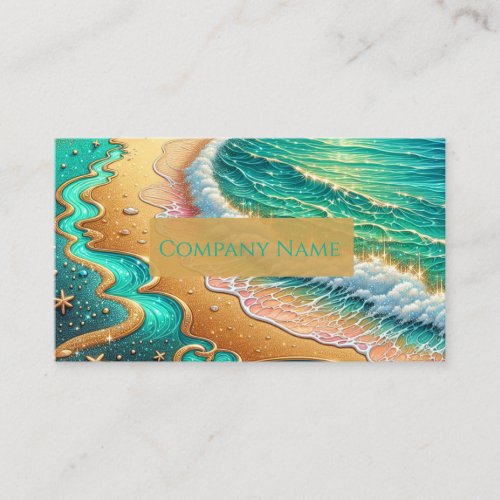 Aquamarine Tropical Beach Abstract Business Card