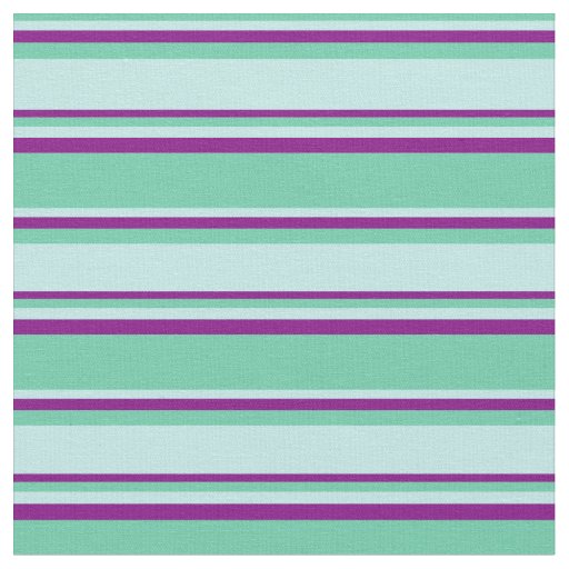 Aquamarine, Turquoise & Purple Lined Pattern Fabric