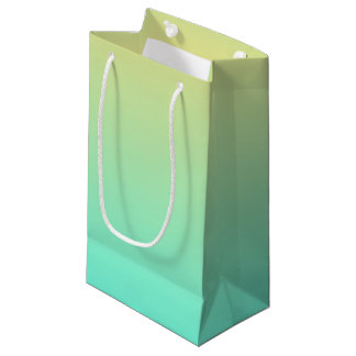 Aquamarine Turquoise to Yellow Gradient Small Gift Bag