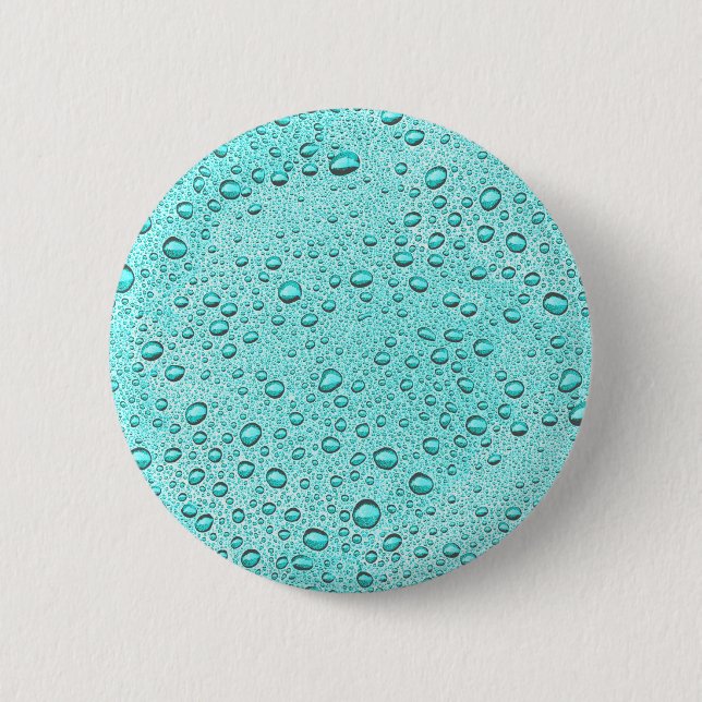 Aquamarine water droplets button (Front)