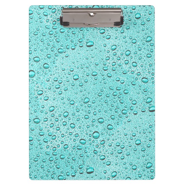 Aquamarine water droplets clipboard (Front)
