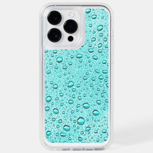 Aquamarine water droplets OtterBox iPhone 14 pro max case