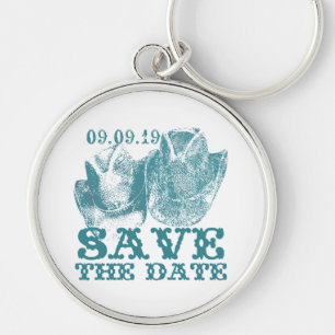 Aquamarine Western Vintage Weddings Keychain