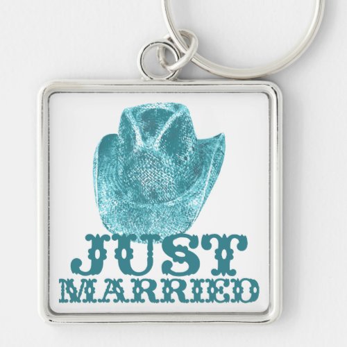 Aquamarine Western Vintage Weddings Keychain