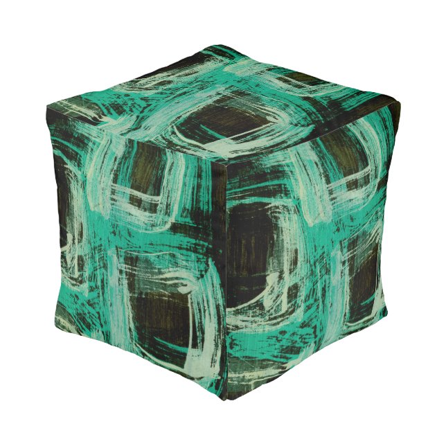 Aquamarine Windows I Pouf (Angled Front)