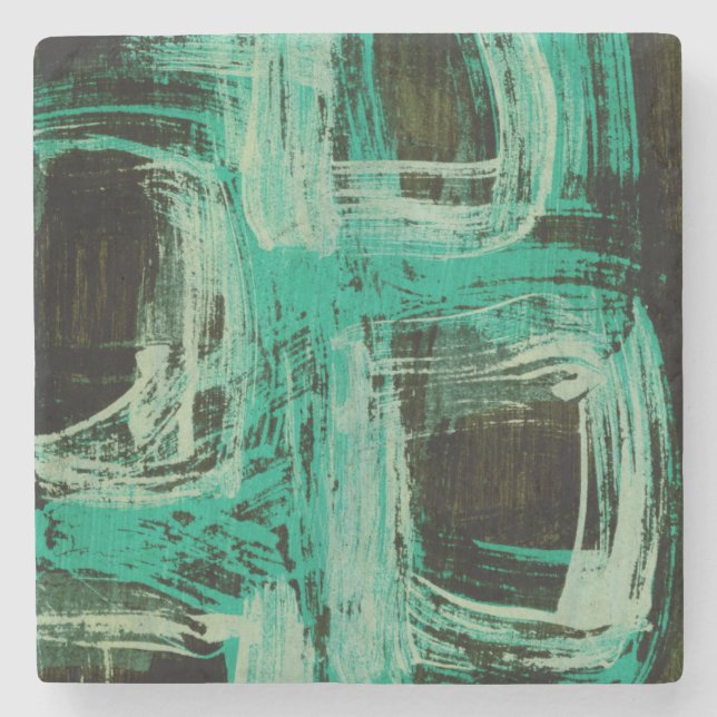 Aquamarine Windows I Stone Coaster (Front)