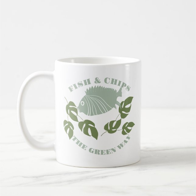 Aquaponics Fish & Chips the Green Way Coffee Mug (Left)