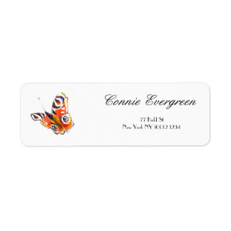 Aquarel Drawing Elegant Typography Butterfly Label