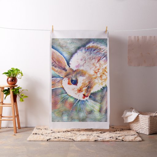 aquarell bunny fabric