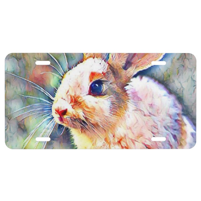 aquarell bunny license plate (Front)