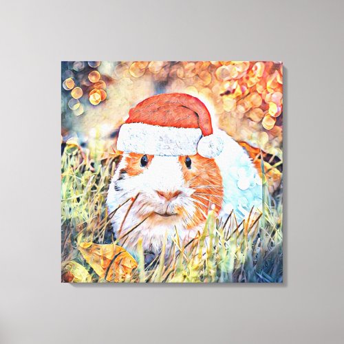 aquarell christmas guinea canvas print