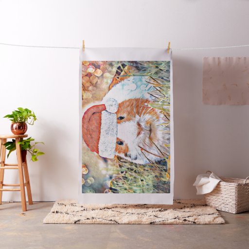 aquarell christmas guinea fabric