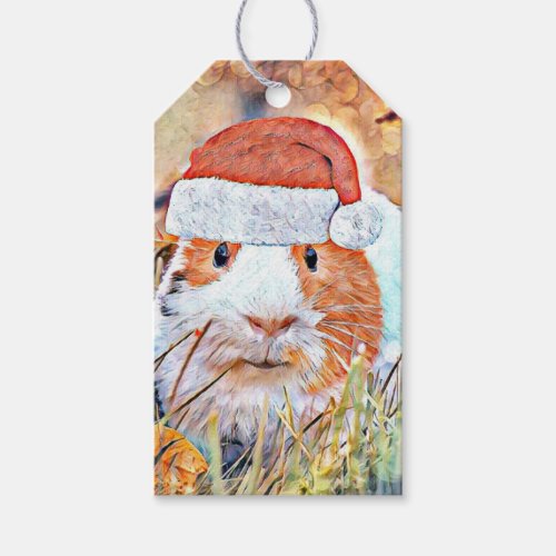 aquarell christmas guinea gift tags