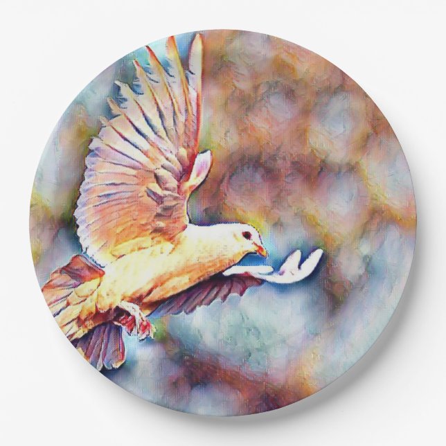 aquarell dove paper plates (Front)