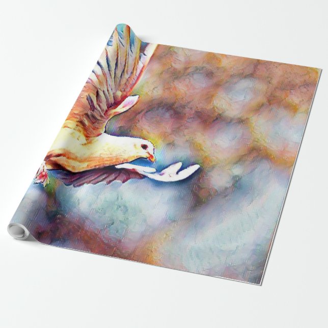 aquarell dove wrapping paper (Unrolled)