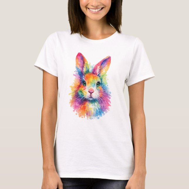 Aquarell Hase T-Shirt - Pastell (Front)