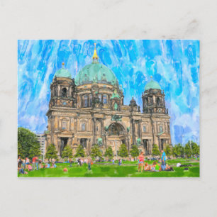 Aquarell Illustration von Berlin. Dom. Postcard