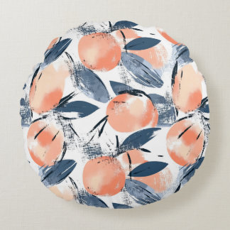 Aquarell Pfirsich Pattern Design Dekokissen Round Pillow
