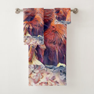 aquarell squirrel bath towel set