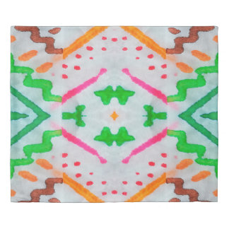 Aquarelle Boho Decor. Boho Blue Pillow. Aquarelle Duvet Cover