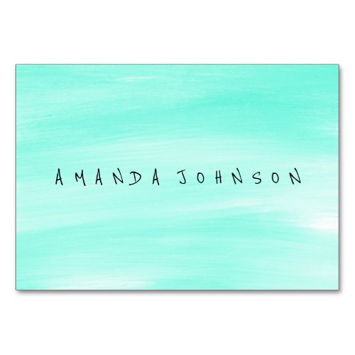 Aquarelle Mint Pastel Delicate Painted Table Number