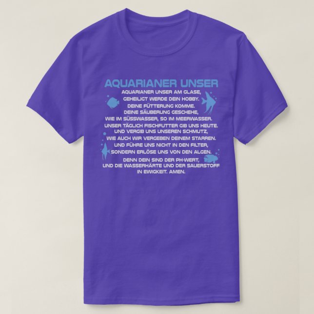 Aquarian Our Ornamental Fish Funny Aquarium Prayer T-Shirt (Design Front)