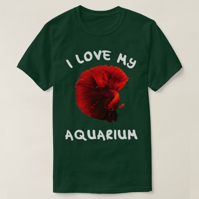 Aquaristics I love my aquarium with fighting fish T-Shirt (Design Front)
