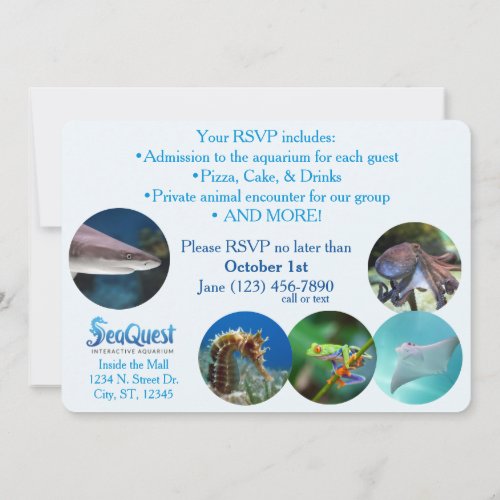 Aquarium 5 x 7 Invitations