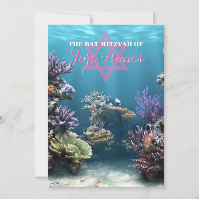 Aquarium Bat Mitzvah Invitation (Front)