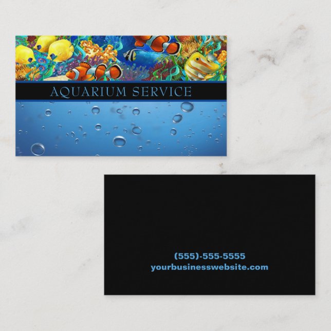 Aquarium Cleaning Maintenance Service Business Car Card (Front/Back)
