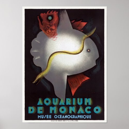Aquarium de Monaco Vintage Poster 1926