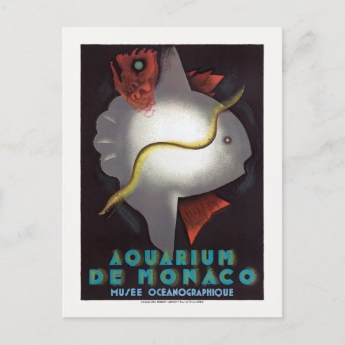 Aquarium de Monaco Vintage Poster 1926 Postcard