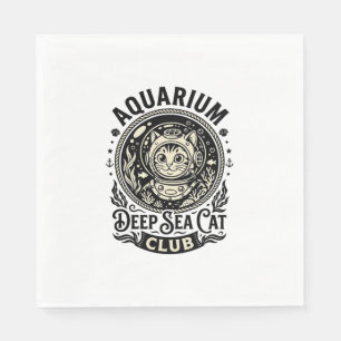 Aquarium Deep Sea Cat Funny Cat Graphic - Aquarium Napkins