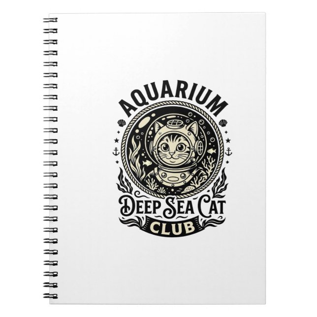 Aquarium Deep Sea Cat Funny Cat Graphic - Aquarium Notebook (Front)