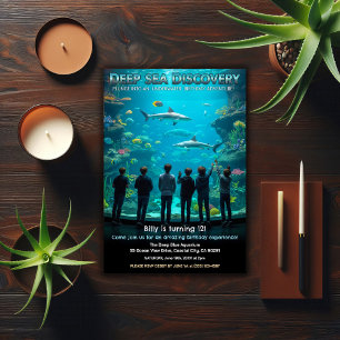 Aquarium Deep Sea Discovery Birthday Party Invitation