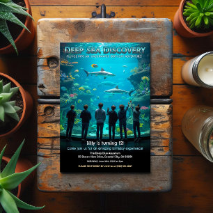 Aquarium Deep Sea Discovery Birthday Party Postcard