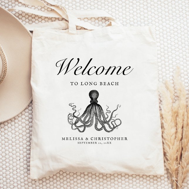 Aquarium Destination Wedding Welcome Octopus Tote Bag (Creator Uploaded)