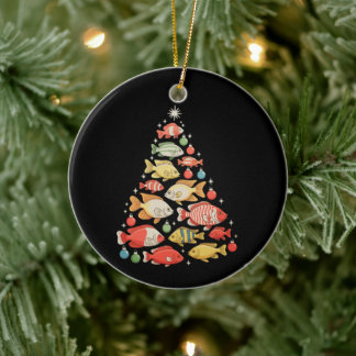 Aquarium Fish Christmas Tree Cichlid Gouramis Xmas Ceramic Ornament