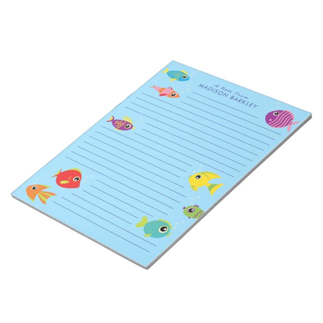 Aquarium Fish Cute Kid's Stationary Notepad (Angled)