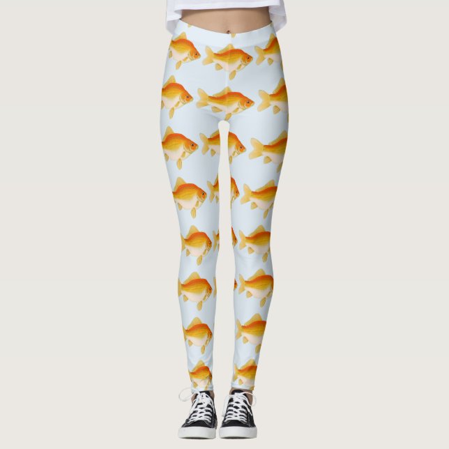 Aquarium Fish - Goldfish Orange-Tangerine-Yellow Leggings (Front)