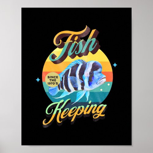 Aquarium Fish Keeping Frontosa Cichlid 1970s Poster