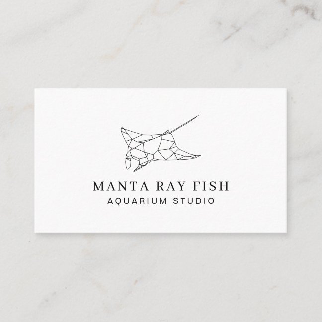 Aquarium Fish Manta Ray Business Card