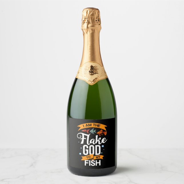 Aquarium Fish Tank Gift Saltwater Aquascaping Sparkling Wine Label (Front)