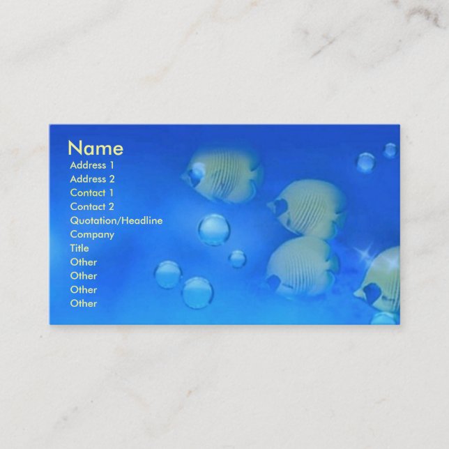 Aquarium Fishes Business Card (Front)