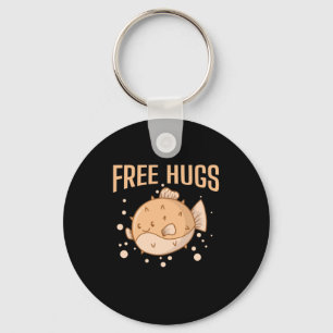 Aquarium Free Hugs Pufferfish Keychain
