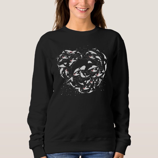 Aquarium Heart Orca Sea Animal Aquarist Killer Wha Sweatshirt (Front)