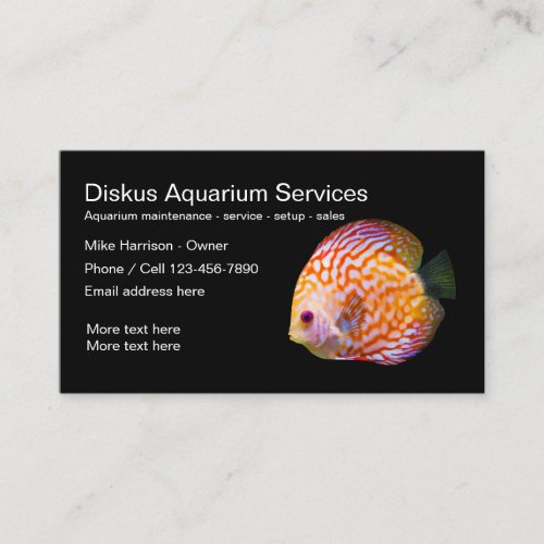 Aquarium Maintenance And Service Business Card